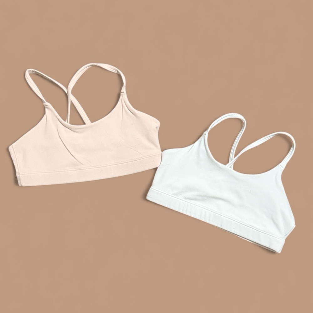 Athleta Girls Sports Pink and White Bra Bundle. Medium 8/10